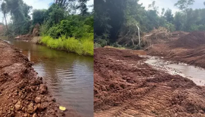 Invervenções em vegetação constatadas pelo IBAMA em área protegida (Foto: Laudo de vistoria do IBAMA)