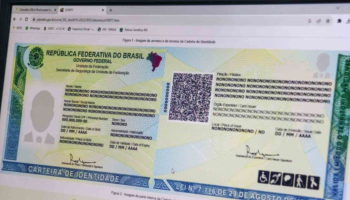 A nova Carteira de Identidade Nacional adota o CPF como número único de identificação, substituindo o antigo Registro Geral (RG). Imagem: Reprodução