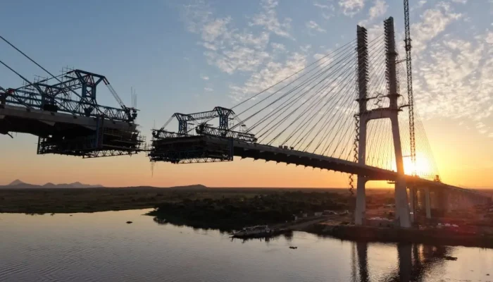 Ponte da Rota Bioceânica está próxima de ser entregue (Foto: Governo do Paraguai)